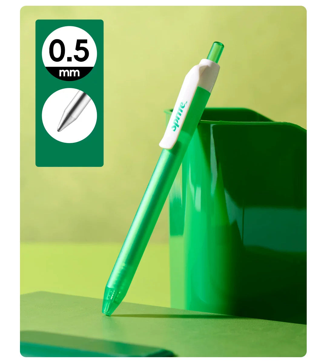 KACO x Sprite Limited Edition Click Gel Pen Black Ink 0.5mm 4-Pack