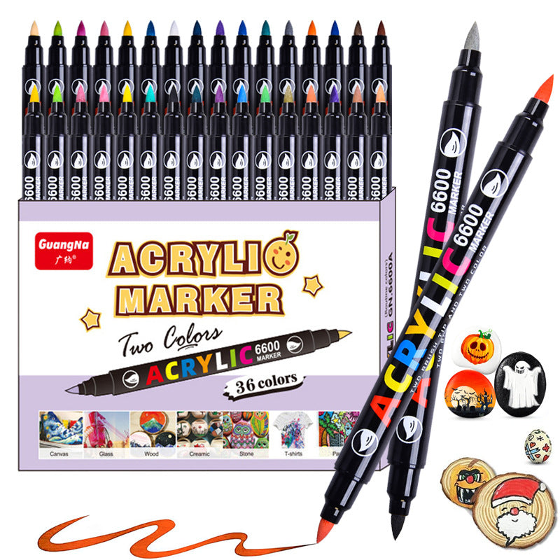 Guangna Acrylic Paint Marker Pens 36 Colors,Dual Brush Tip - TTpen