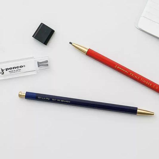 HIGHTIDE Penco Prime Timber 2.0mm Mechanical Pencil | Vintage Wood Body | Drafting & Sketching | Sharpener Included | Japan