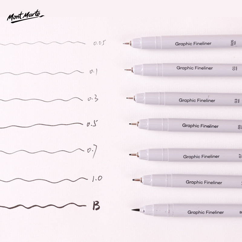 Mont Marte Premium Graphic Fineliners,7 Piece