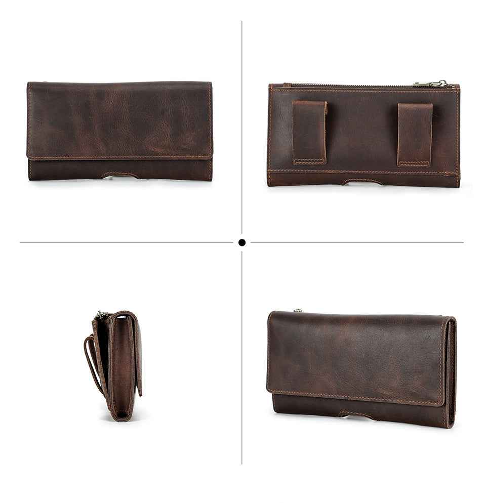 Contacts Family Phone Holster – Leather Belt Case for 6.7" Phones