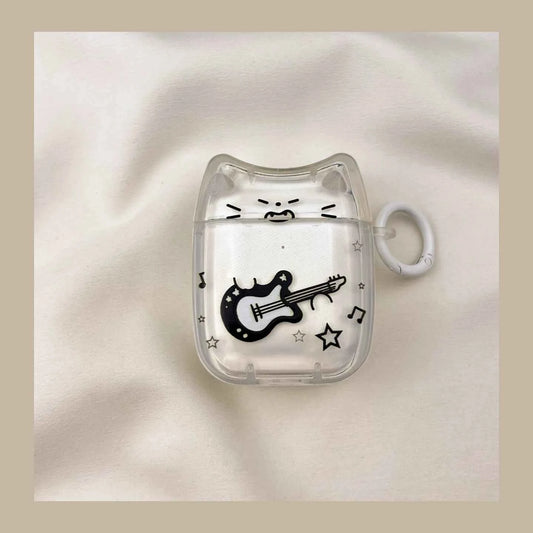 Funda para AirPods de gato con diseño de línea artística linda
