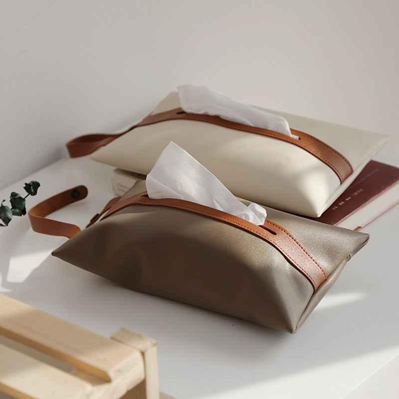 Hanging PU Leather Car Tissue Box Holder