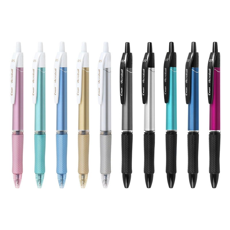 2 pezzi Penna a sfera Pilot Acroball Serie T nera 0,3mm/0,5mm/0,7mm