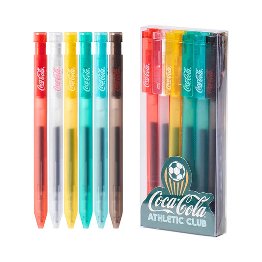 KACO x Coca-Cola Football Series Retractable Gel Pen | 0.5mm Black Ink | Set of 6 SET B