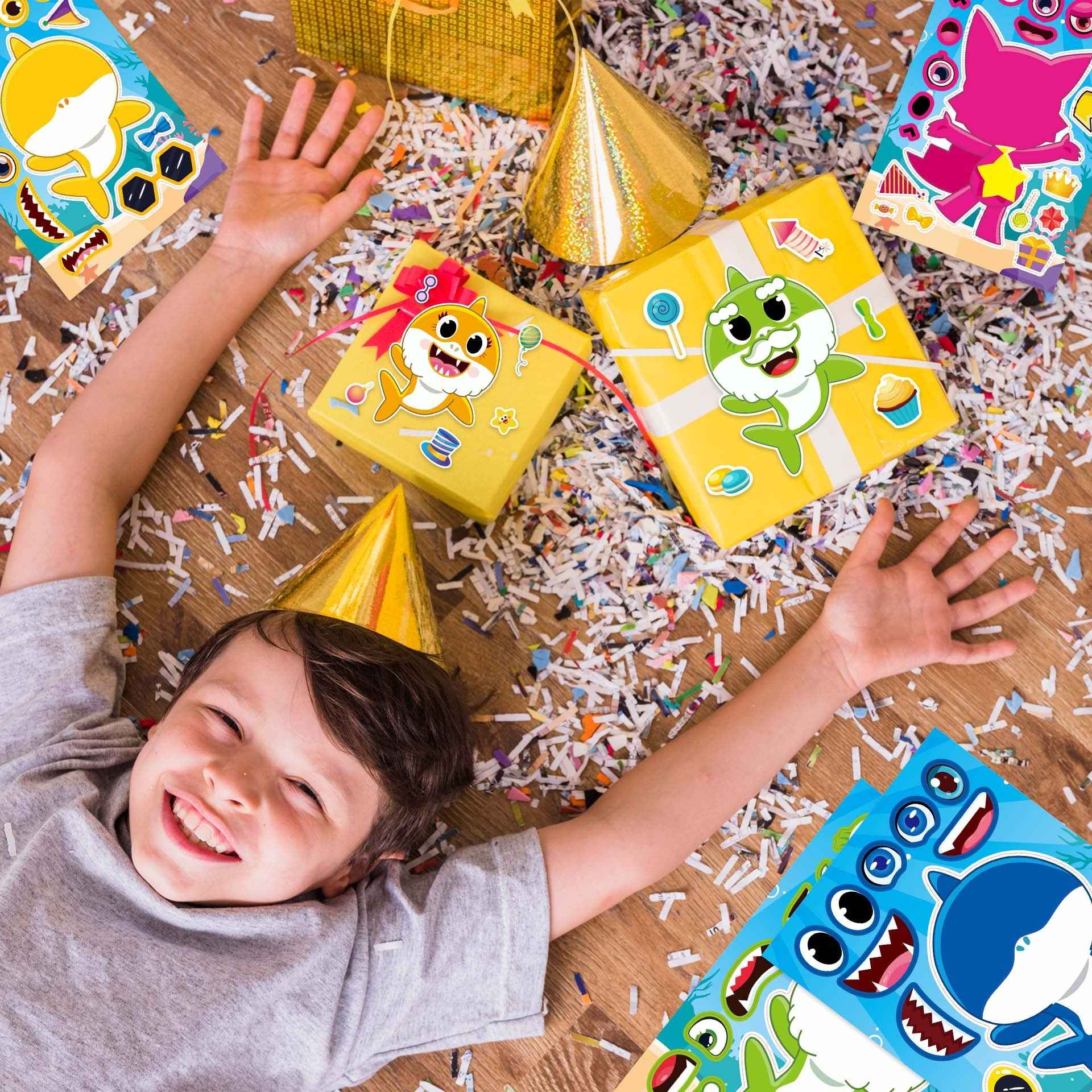 Make a Face Anime Shark Baby Stickers for Kids 24 Sheets