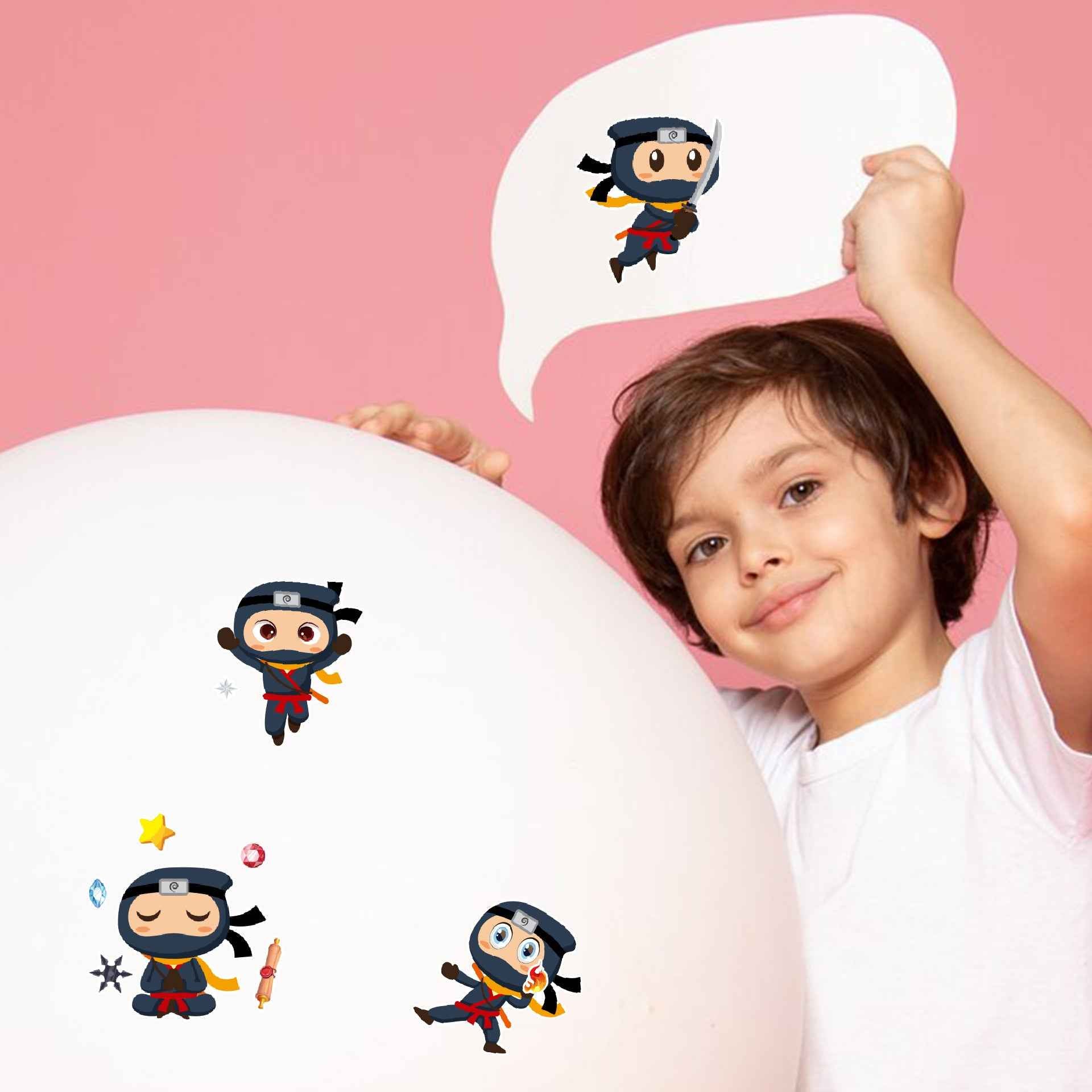 Make a Face Anime Mini Ninjas DIY Stickers for Kids 24 Sheets