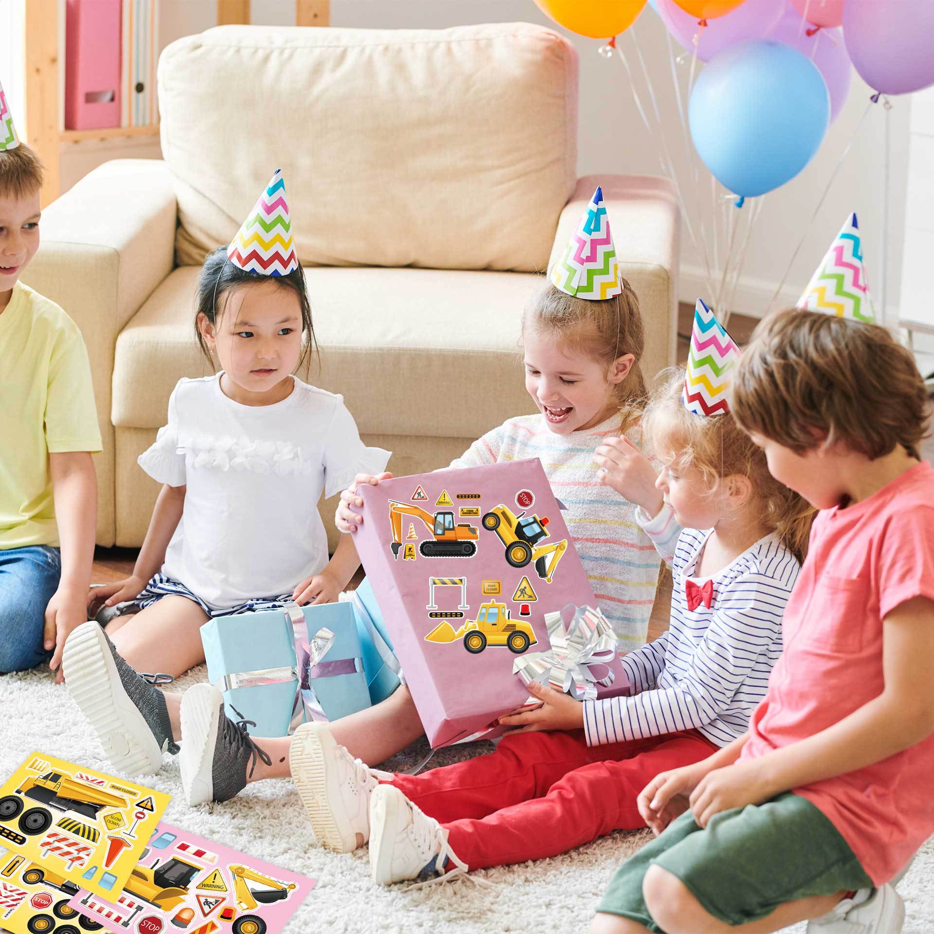 32 Sheets Engineering Vehicles Make Your Own Stickers for Kids