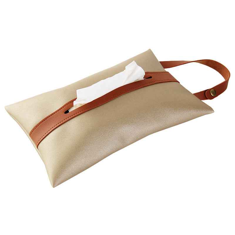 Hanging PU Leather Car Tissue Box Holder