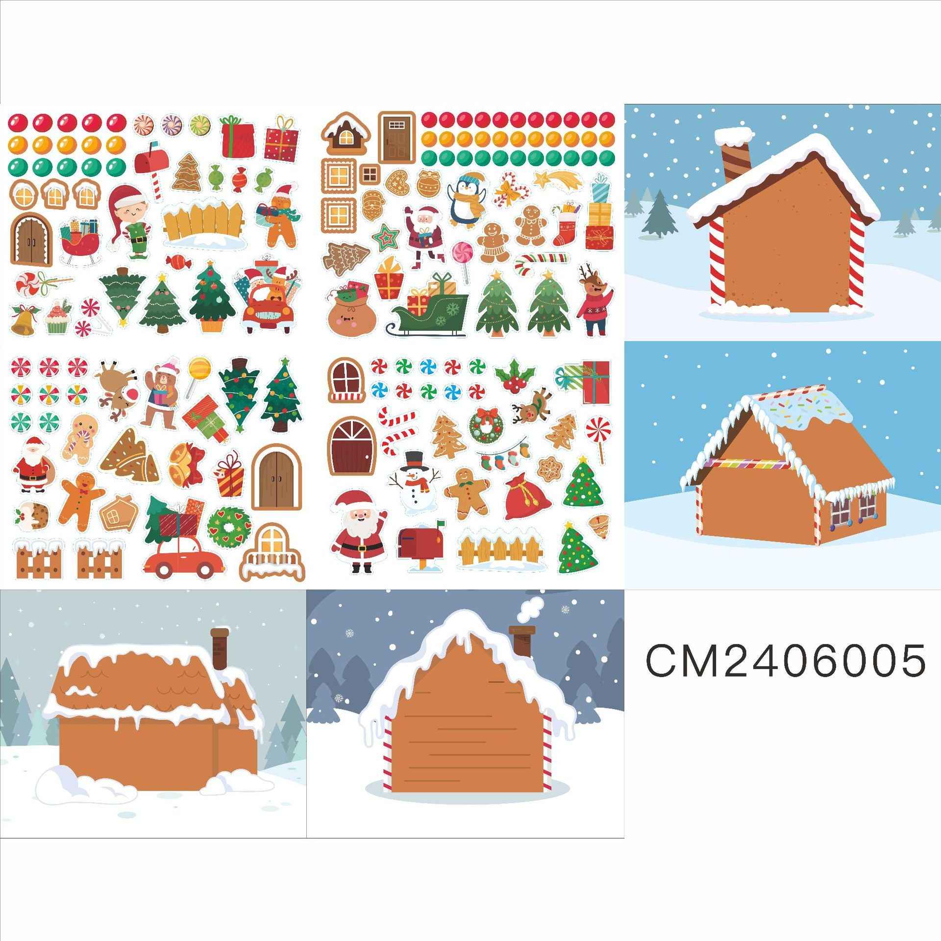 Make a Face Christmas House Stickers for Kids 24 Sheets