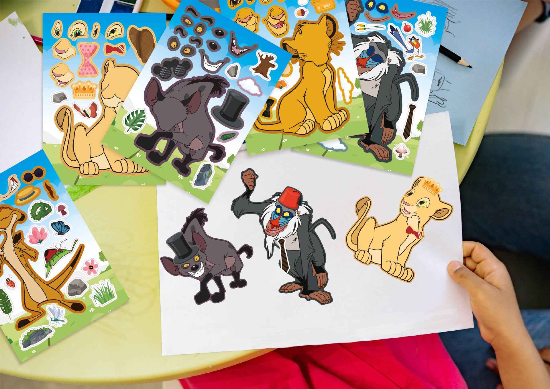 Make a Face Cartoon The Lion King Stickers for Kids 24 Sheets