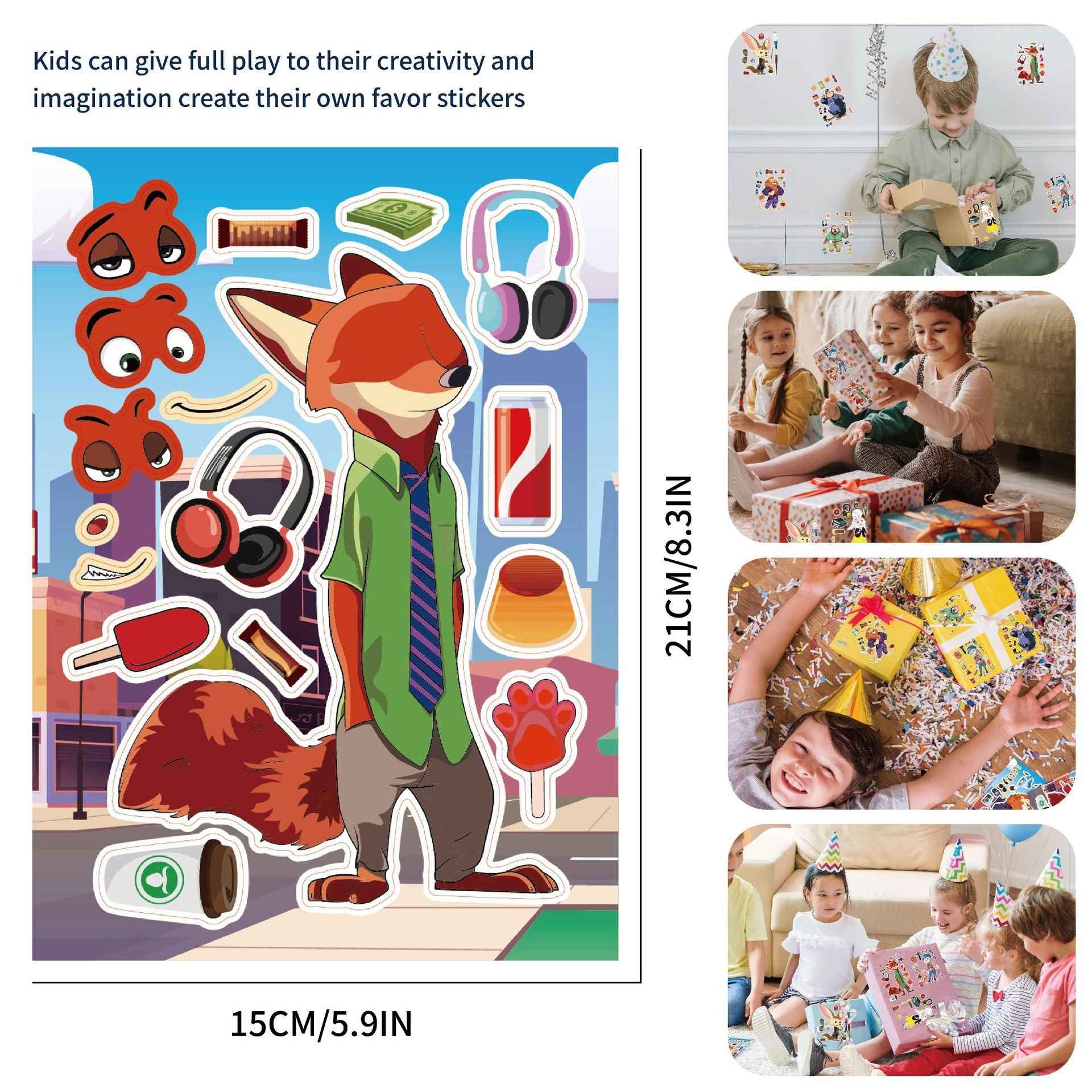 Make a Face Zootopia Stickers for Kids 24 Sheets