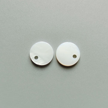 Natural shell round buttons with single hole, 2-pack view
