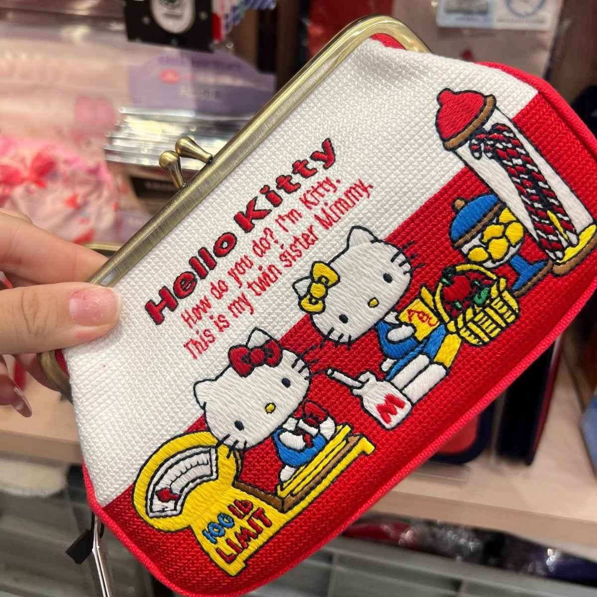 Japanese Kawaii Hello Kitty Cosmetic Bag Embroidered Coin Purse