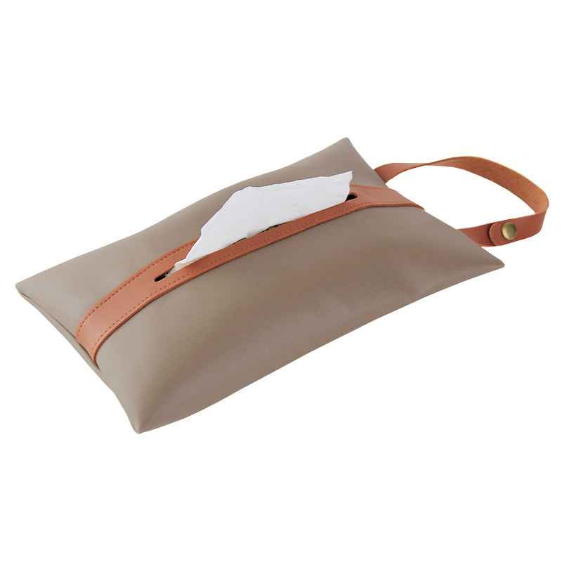 Hanging PU Leather Car Tissue Box Holder