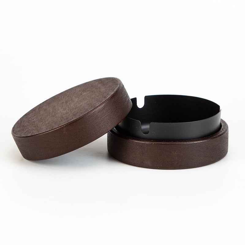 Wooden Stainless Steel Ashtray for Cigarettes with Lid