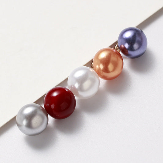 Reihe Resin-Perlenknöpfe mit Metallstegösen in Blau, Rot, Weiß und Gold