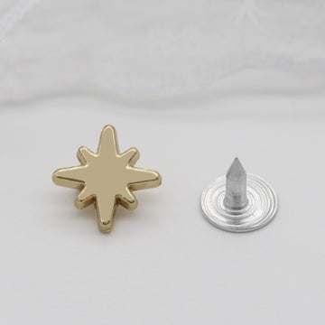 Eight-Point Star Metal Stud Buttons for Shoes & Clothing, 100-Pack