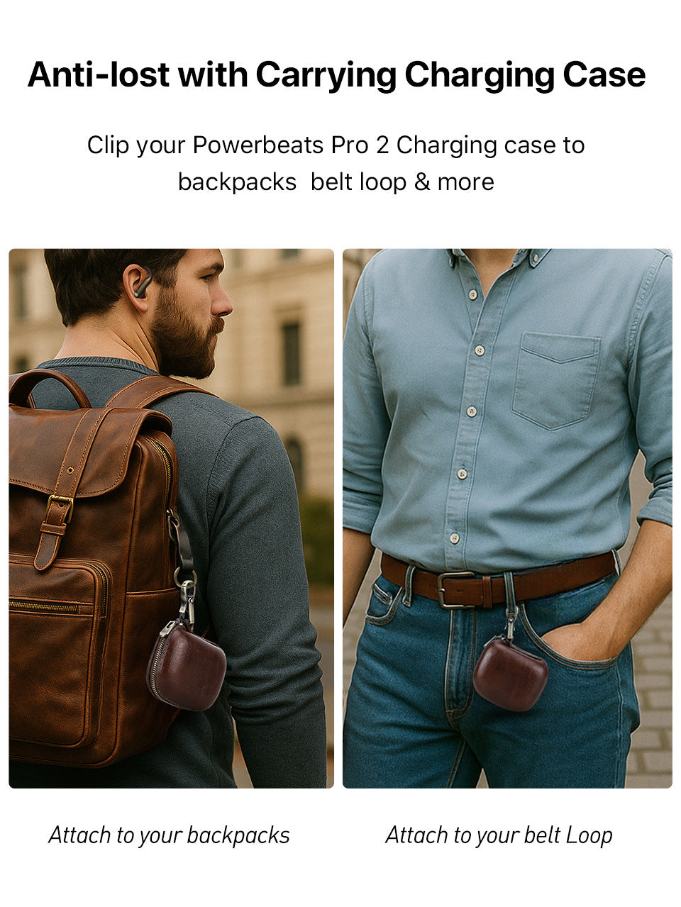 Genuine Leather Case for Apple Powerbeats Pro 2 Bluetooth Earphone Pouch