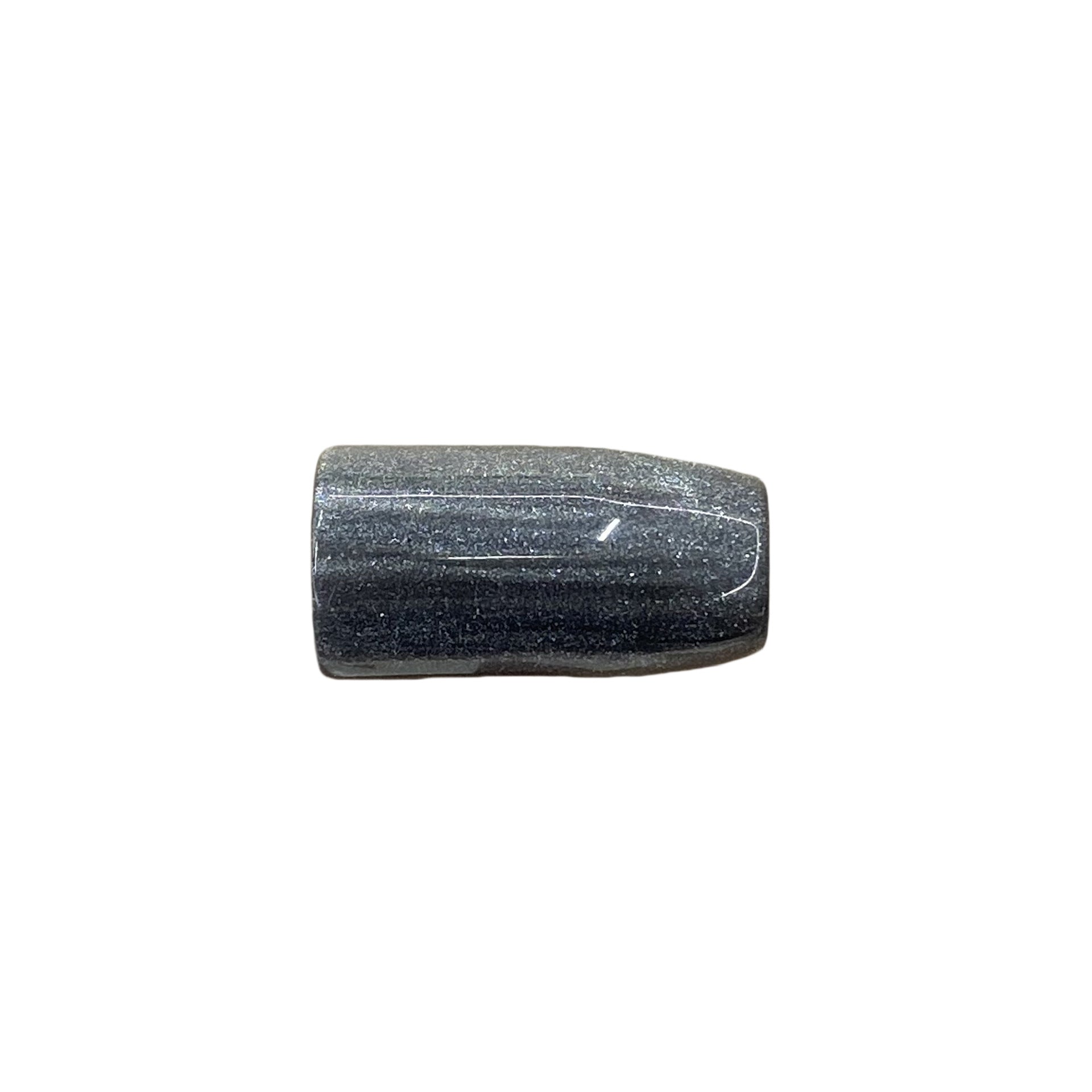 Single-hole resin bell cord button, dark gray with glossy finish