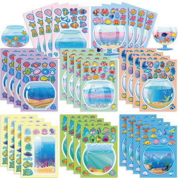 Make a Face Aquarium Fish Tank Stickers for Kids 24 Sheets