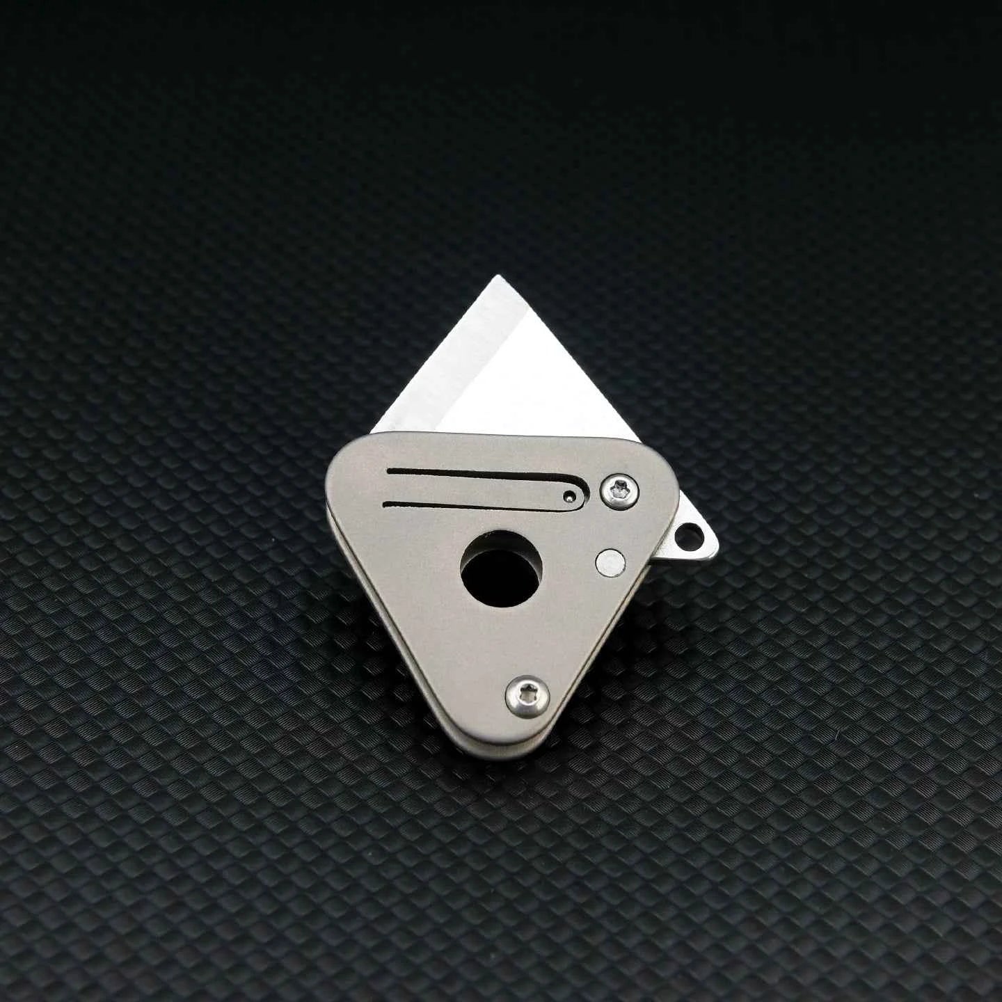 Mini Titanium Handle Triangle Folding Knife Box Cutter