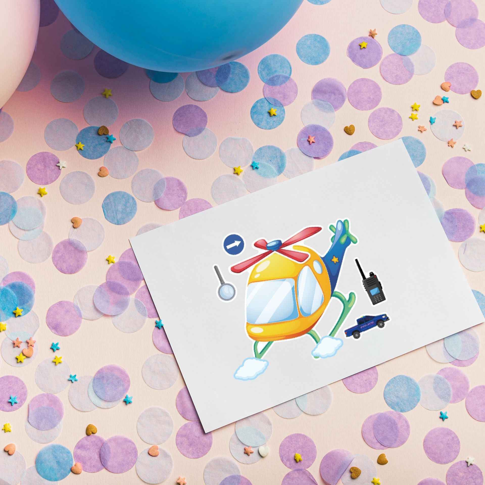 Make a Face Cartoon Police Stickers for Kids 24 Sheets