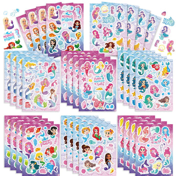 Samolepky Make a Face Mermaid Squad pro děti 24 listů