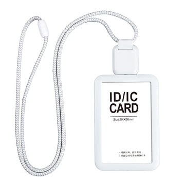 White Badge Holder with Long Retractable Lanyard – 2 Pack | Horizontal & Vertical | Fits 86×54mm Cards