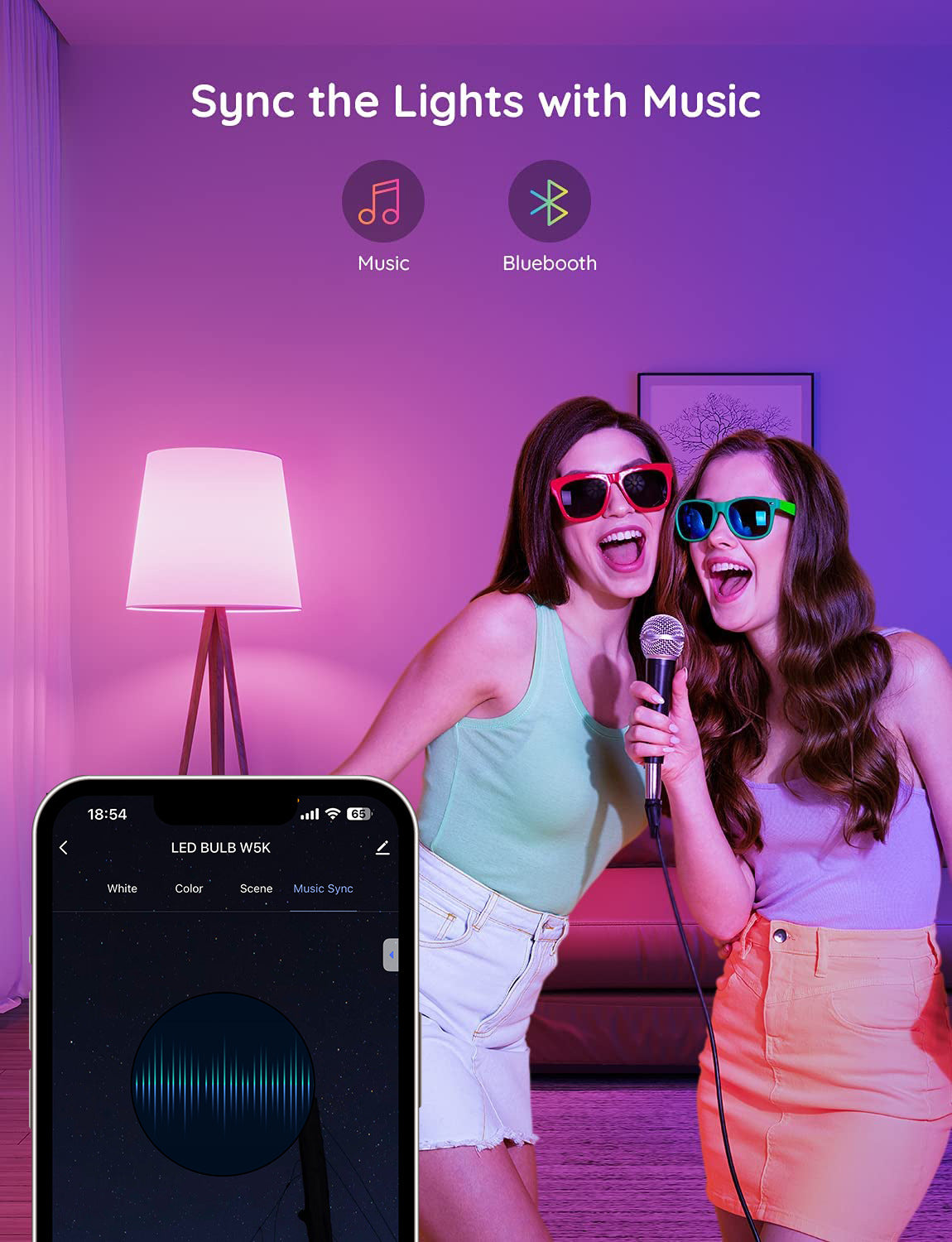 Tuya Smart LED Bulb E27 9W, WiFi & Bluetooth RGB Color Changing Light