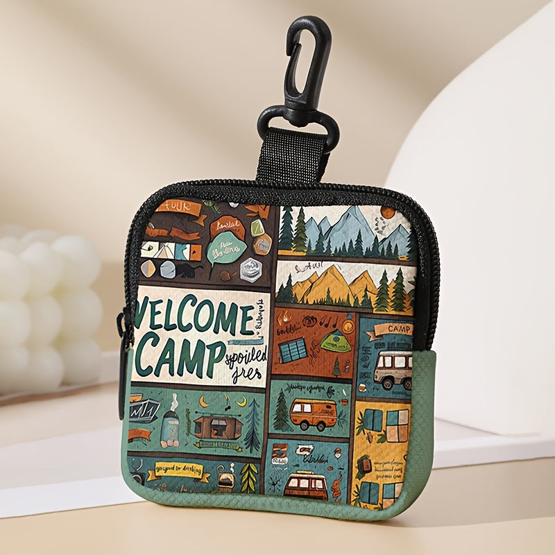 CAMP Printed Waterproof Pouch - Mini Zipper Coin Purse 2 Pack