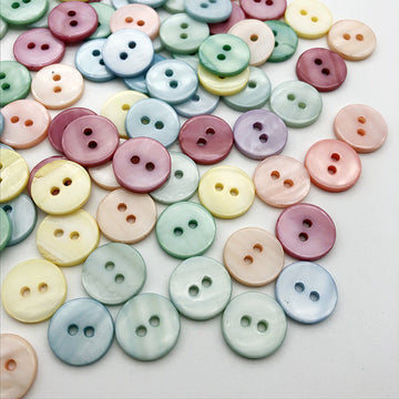 Round two-hole flat shirt buttons, assorted colors, 12.5mm (20 pcs)