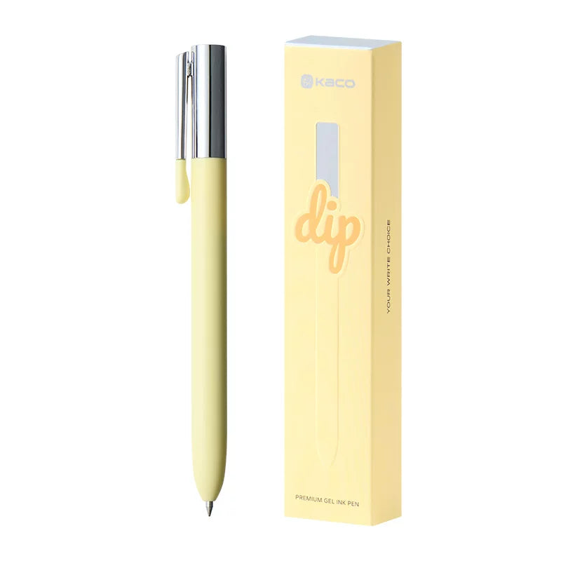 KACO DIP Metal Click Gel Pen Black Ink 0.5mm Yellow