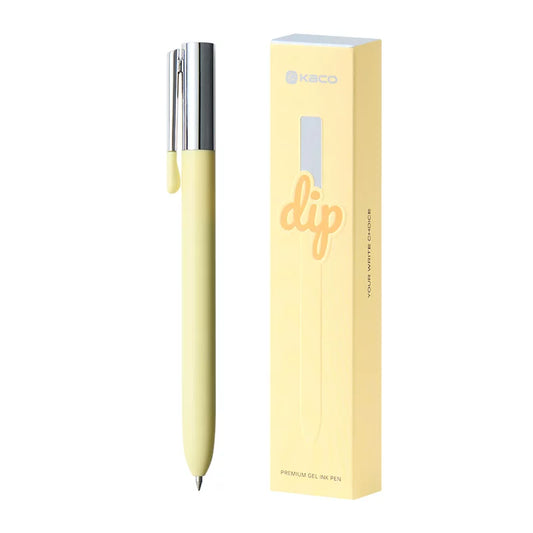 KACO DIP Metal Click Gel Pen Black Ink 0.5mm Yellow