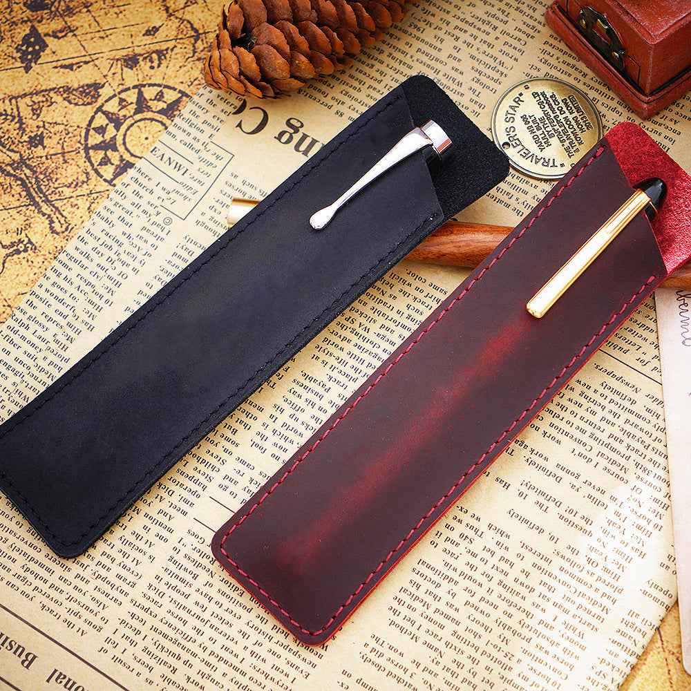 Handmade Leather Fountain Pen Sleeve Protector,2 Pack