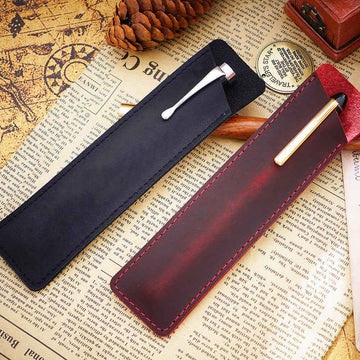 Handmade Leather Fountain Pen Sleeve Protector,2 Pack