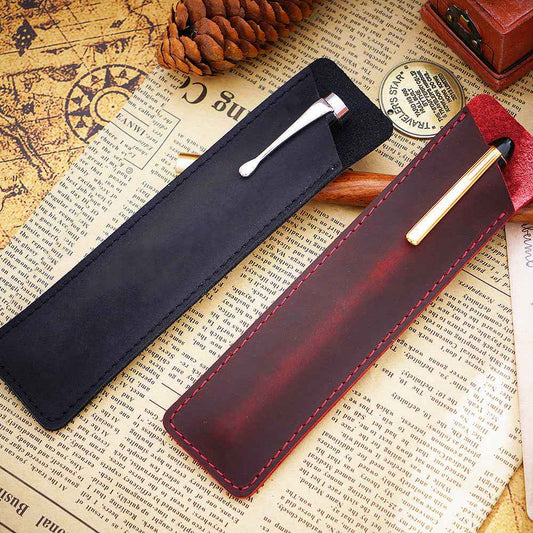 Handmade Leather Fountain Pen Sleeve Protector,2 Pack