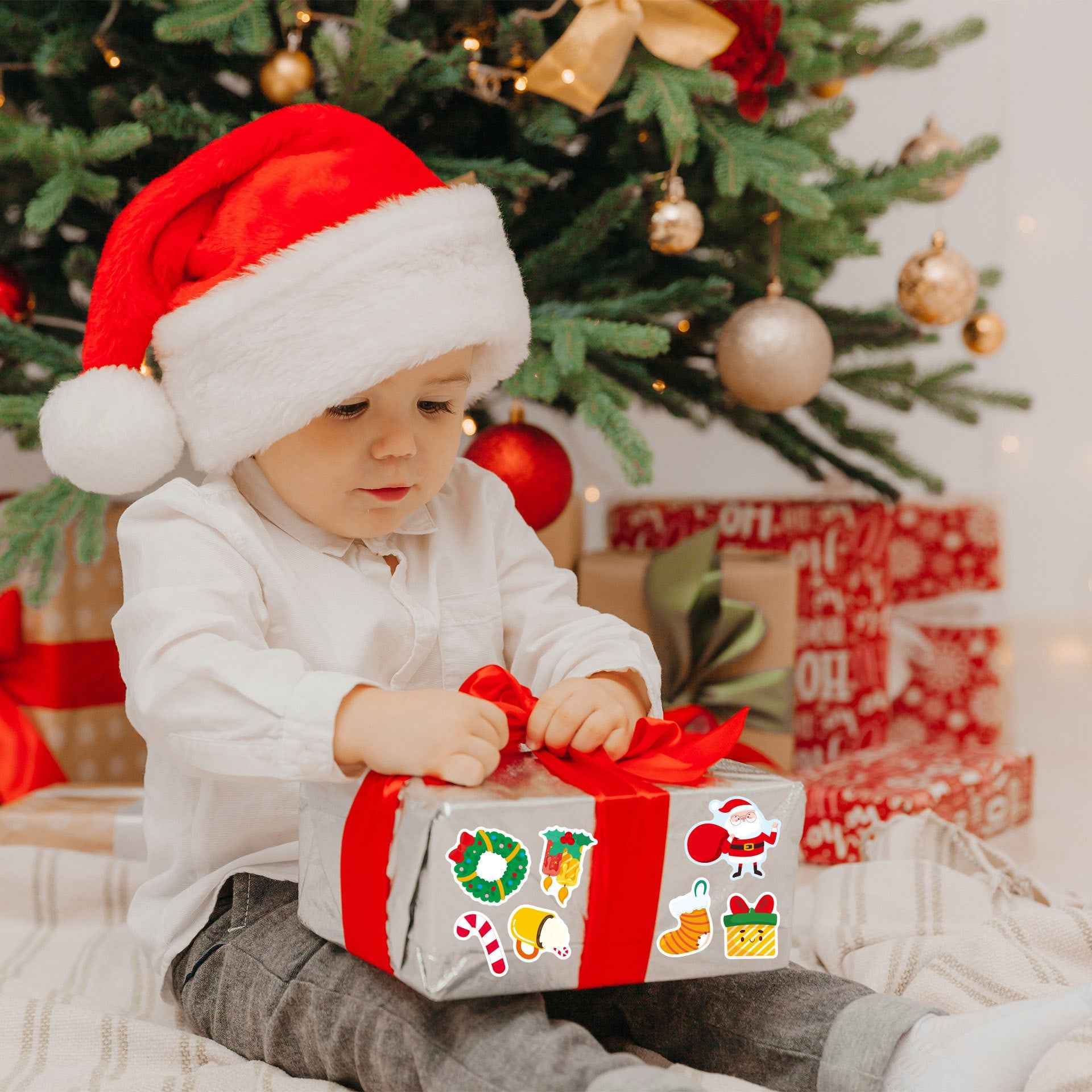 Make a Face Christmas Snowman Reindeer Stickers for Kids 24 Sheets