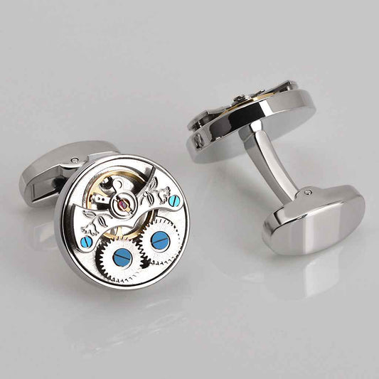Exposed Tourbillon Watch Movement Cufflinks for Men