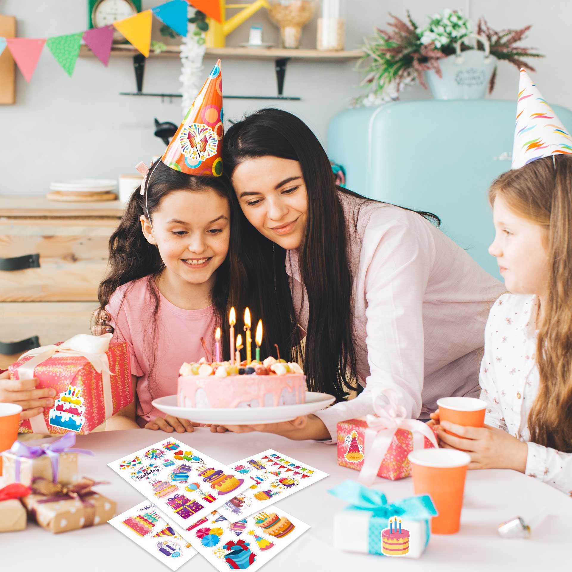 32 Sheets Happy Birthday Party Make Your Own Stickers for Kids