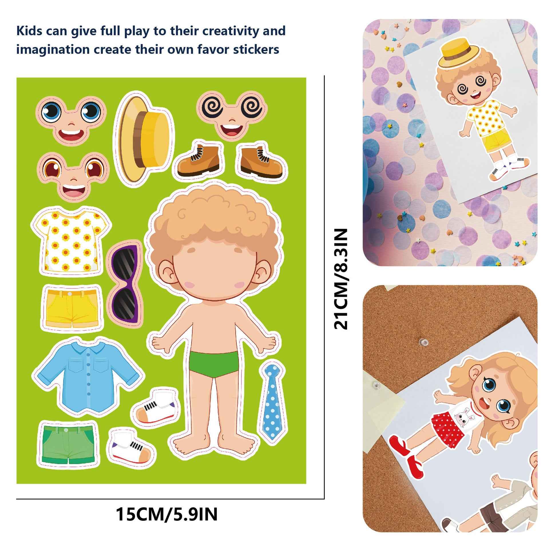 Make a Face Boys and Girls Stickers for Kids 24 Sheets