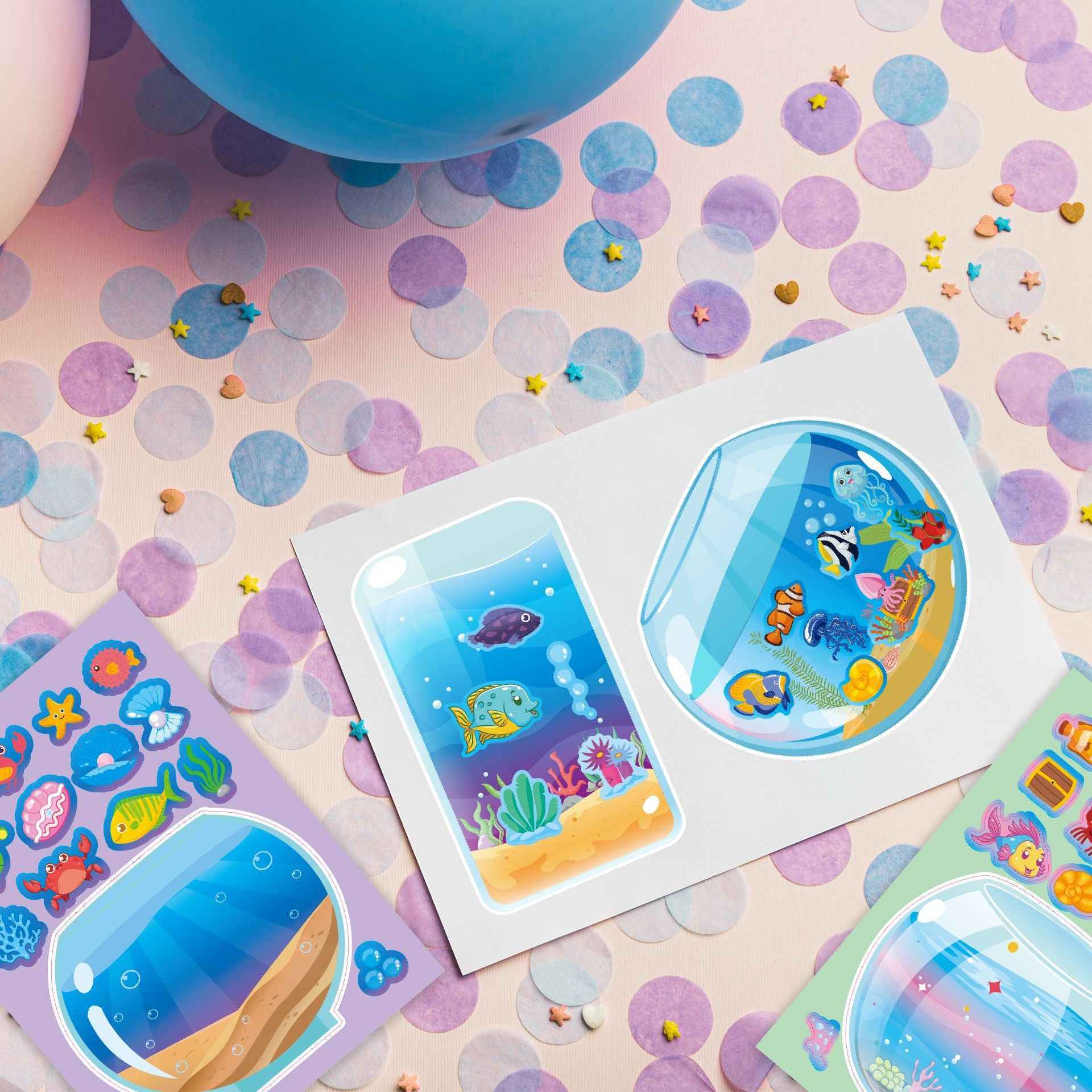 Make a Face Aquarium Fish Tank Stickers for Kids 24 Sheets