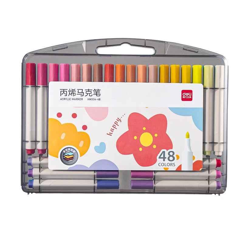 DELI Acrylic Marker Pens – 36/48/60 Vibrant Colors for Kids & School