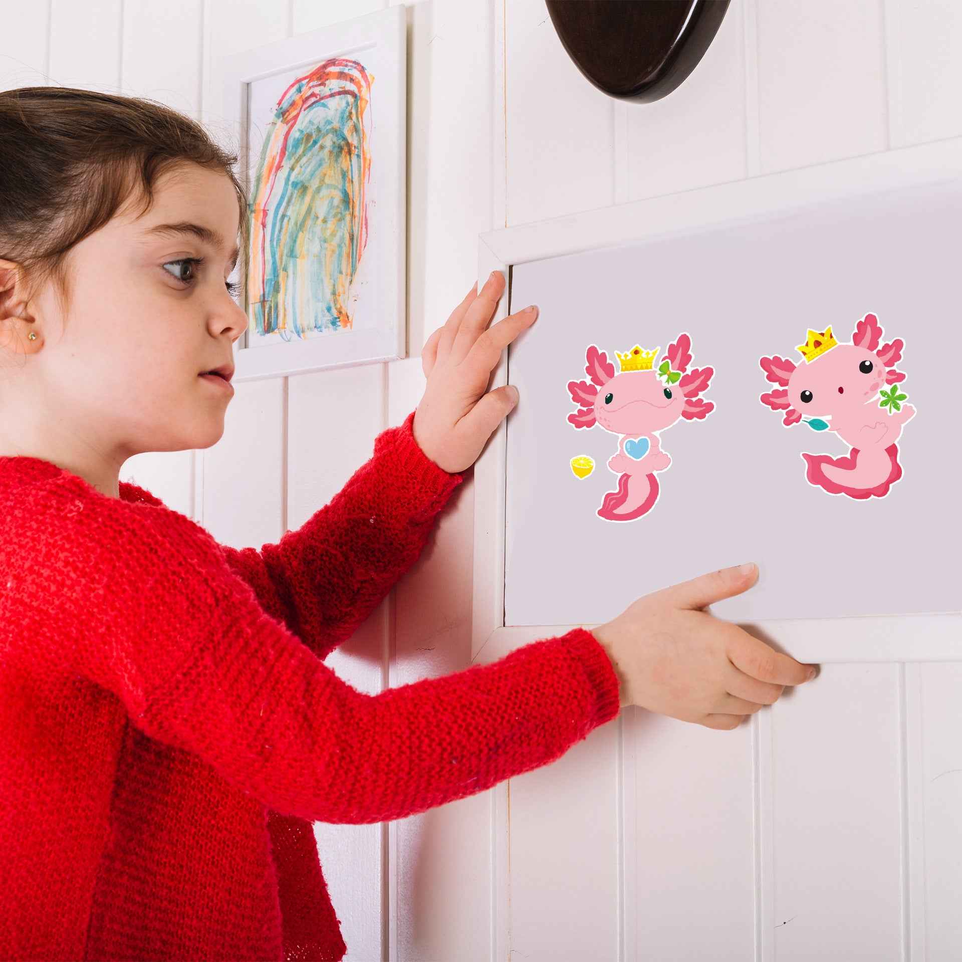 Make a Face Cartoon Axolotl Animal DIY Stickers for Kids 24 Sheets