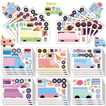 Tee kasvot jäätelöautotarrat lapsille 24 arkkia