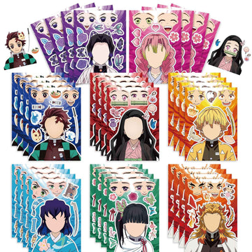 Make a Face Anime Demon Slayer: Kimetsu no Yaiba Stickers for Kids 24 Sheets