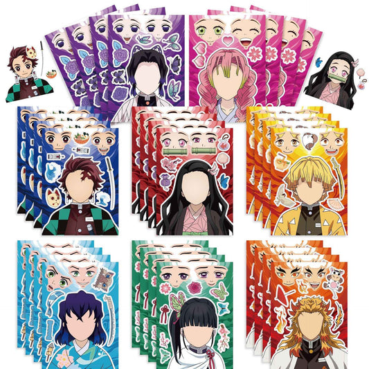 Make a Face Anime Demon Slayer: Kimetsu no Yaiba Stickers for Kids 24 Sheets