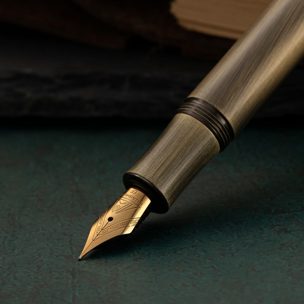 Vintage Full Metal Fountain Pen, Solid Brass Body with Stainless Steel Nib