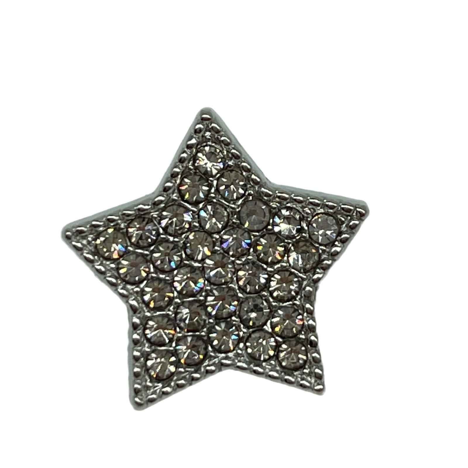 15mm star sew-on button with full rhinestone sparkle and metal star base