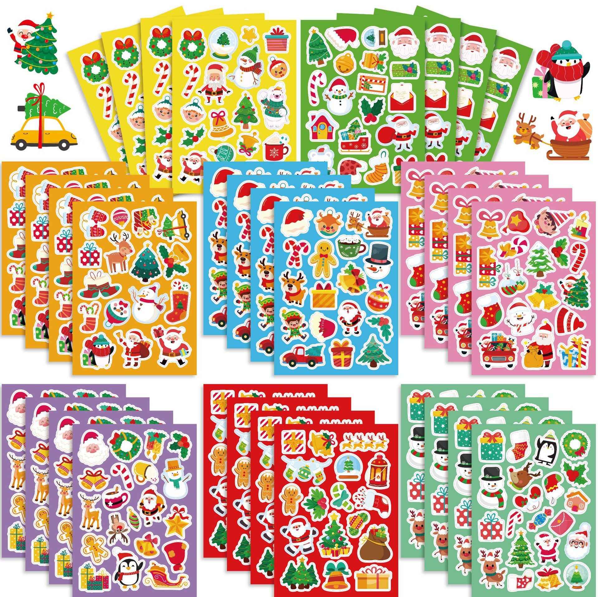 Make a Face Christmas Snowman Reindeer Stickers for Kids 24 Sheets